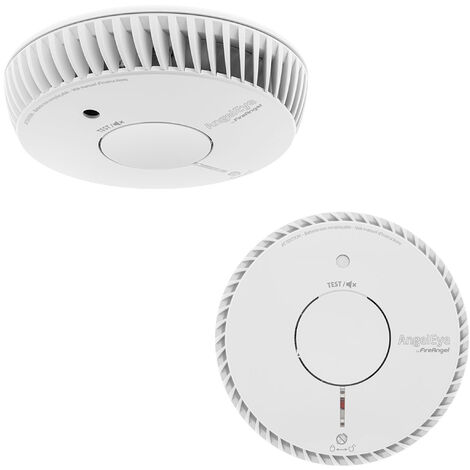 Angeleye – Lot de 10 détecteurs de fumée NF avec capteur optique – Alimentation 2 piles AA – Puissance 85dB – Installation murale/plafond - 5ans-garantie