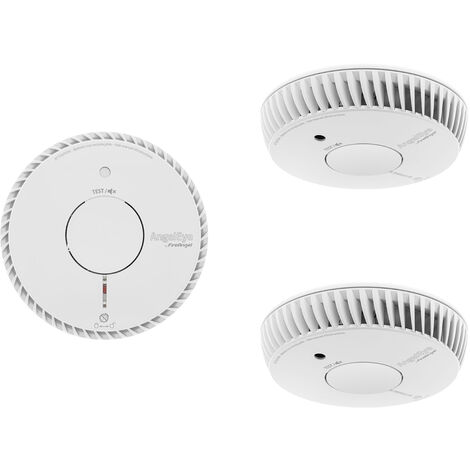 Angeleye – Lot de 3 détecteurs de fumée NF – Alimentation 2 piles AA – Capteur optique – Puissance acoustique 85dB – Installation mur/plafond - 5ans-garantie