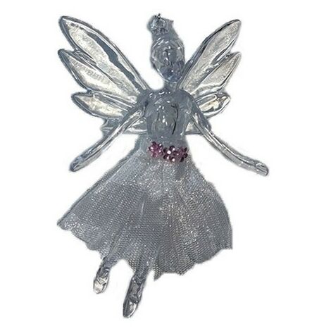 Angelo ballerina con ali vestito bianco decorazioni per albero di natale addobbi natalizi fata di cm 13 set da 6 moderne
