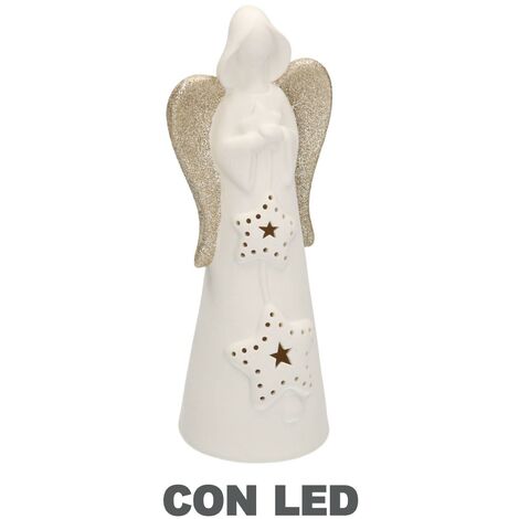 Angelo ceramica bianco oro con led 10,5h27,5