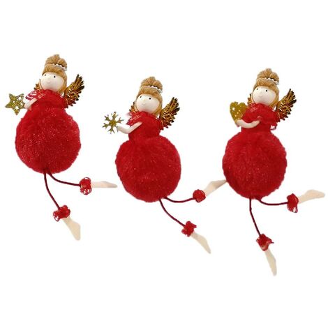 Angelo fatina rosso oro addobbi decorazioni per albero di natale 6pz particolari e moderno