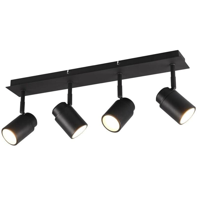 Angelo H2O Barre 4 Spots Orientables Noir Ip44 L.50Cm