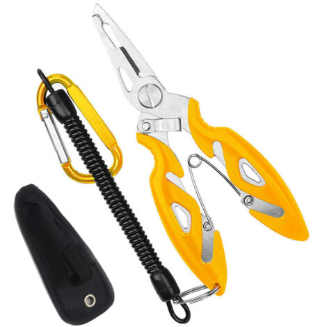 Angelzange aus Edelstahl, Multifunktionswerkzeug mit Hakenlöser und spiralförmiger Handschlaufe