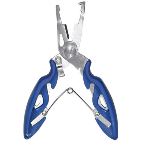 Angelzange, Schere, Geflechtschnurschneider, Hakenlöser, Angelwerkzeug, Multifunktionsschere, 1 Stück (blau)