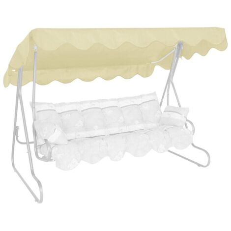 Tettuccio Per Dondolo Da Giardino - Universale 190x132x15 Cm, Beige, Impermeabile - Foto 8