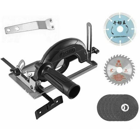 Angle 0-45 ° Réglable 0-40 mm Réglage de la profondeur de coupe Support de positionnement Meuleuse d'angle Retrofit Base de rainurage pour meuleuse d'angle 100-125 mm