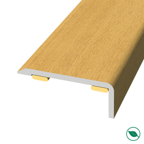 Angle aluminium adhésif replaqué chêne brut Lg 135 cm x larg 2,5 cm x 1 cm
