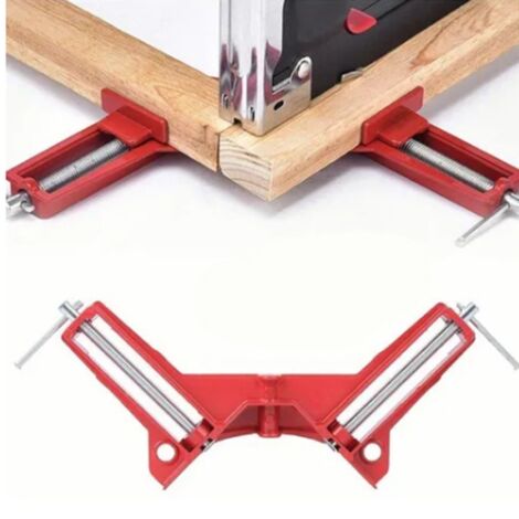 Angle Clip 90° Fixe pour Cadres Photos et Aquariums - Kit 4Pcs en Aluminium Alliage Rouge - Multifunction pour DIY et Menuiserie