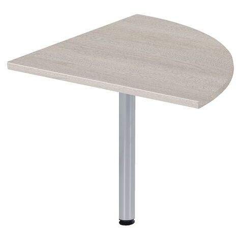 Angle de liaison 90° plateau chêne gris pied tube aluminium Essens - Maxiburo