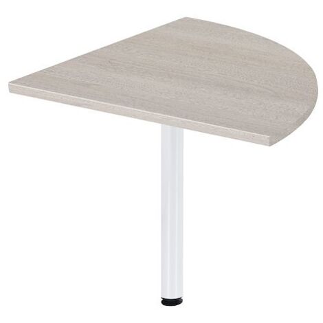 Angle de liaison 90° plateau chêne gris pied tube blanc Essens - Maxiburo