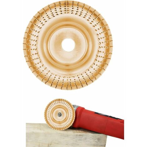 Angle Grinder Disc Wood Carving Grinding Wheel Replacement Woodworking Polishing Burr Shaping Discs, 16mm Bore, Carbon Steel, Gold
