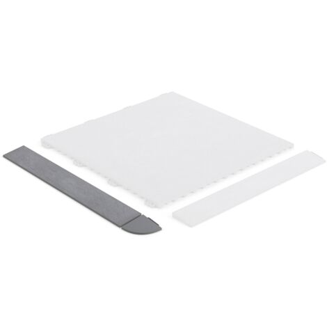 Angle gris foncé pour dalle épaisseur 8 mm Angle clipsable à dimensions 38,5 x 5,5 cm Angle résistant et simple à poser pour extérieur