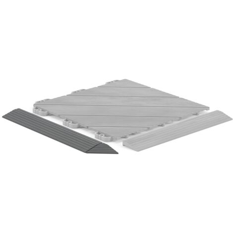 Angle gris pour dalle 8 mm Angle à queues d'aronde pour usage intensif Angle 31,6x5,5 cm effet bois idéal pour terrasse