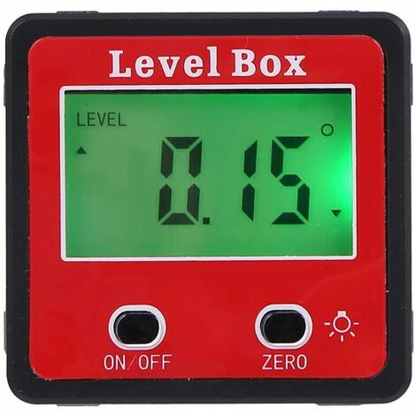Angle Measure Horizontal Angle Digital Meter Inclinometer, Digital Electronic Level Box Magnetic Base Measuring Tools, Red