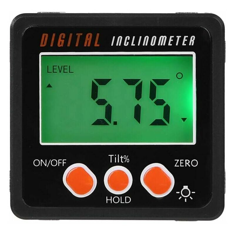 Hoopzi - Angle Measure with lcd Display, Horizontal Angle Digital Meter Inclinometer, Digital Electronic Level Box Magnetic Base, Measuring Tools,