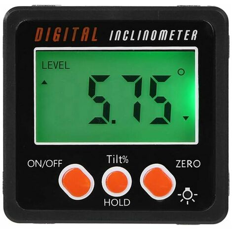 Angle Measure with LCD Display, Horizontal Angle Digital Meter Inclinometer, Digital Electronic Level Box Magnetic Base, Measuring Tools, Black