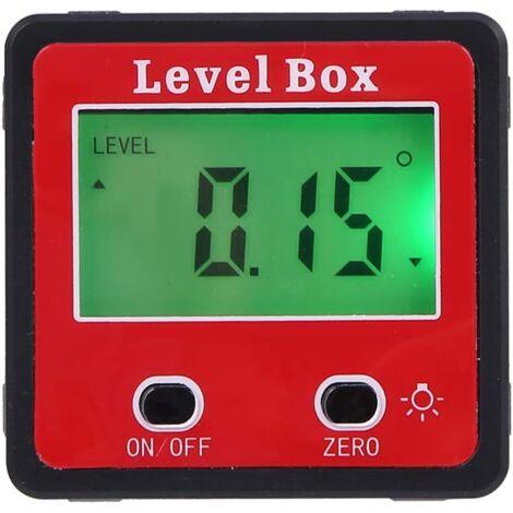 Angle Mesure Angle Horizontal Compteur numérique Inclinomètre,Numérique Boîte de Niveau électronique Base Magnétique Outils de Mesure,Rouge GROOFOO