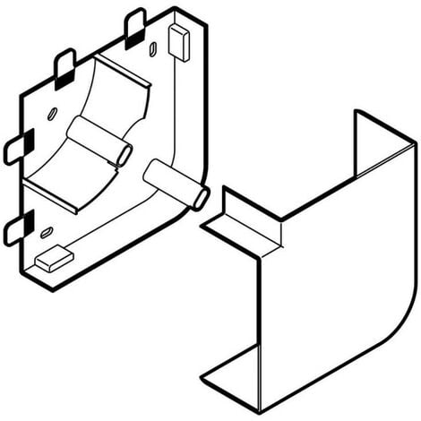 ANGLE PLAT BLANC POUR GOULOTTE QUADRO 45