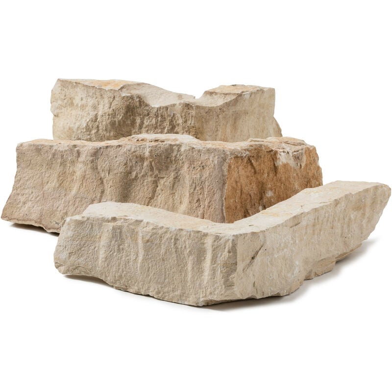 Ro'ma Nature - Angle pour Parement Pierre Naturelle Saint Laurent - Variablex7-11x2,5-3,5 cm - Beige (vendu par lot de 1 mètre linéaire)