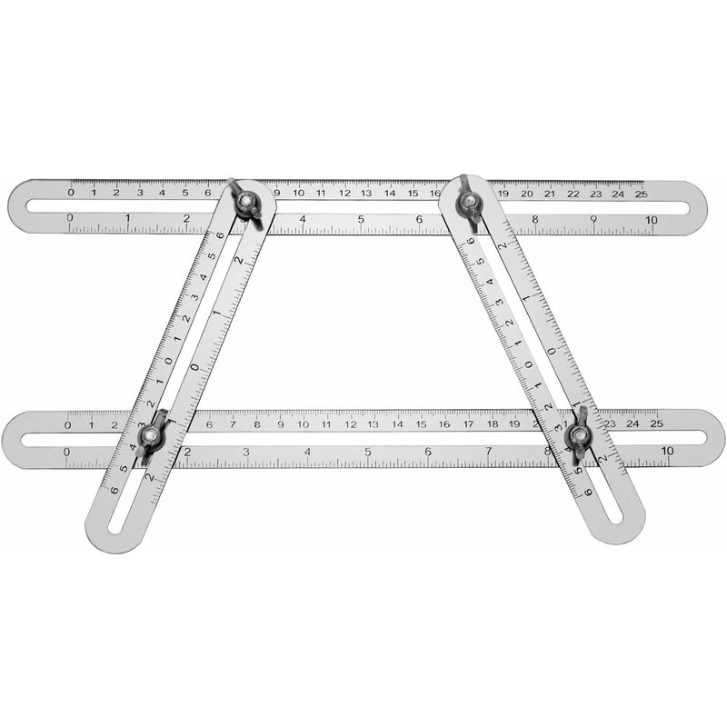 Memkey - Angle Règle de mesure , Outil de mesure d'angle , Règle multi angle , règle pliante à double échelle en alliage d'aluminium à quatre pliages