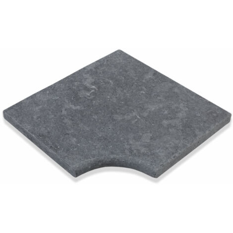Angle Rentrant pour margelles Pierre Naturelle Sinai - 42,5x42,5x3 cm - Bord rond - Gris