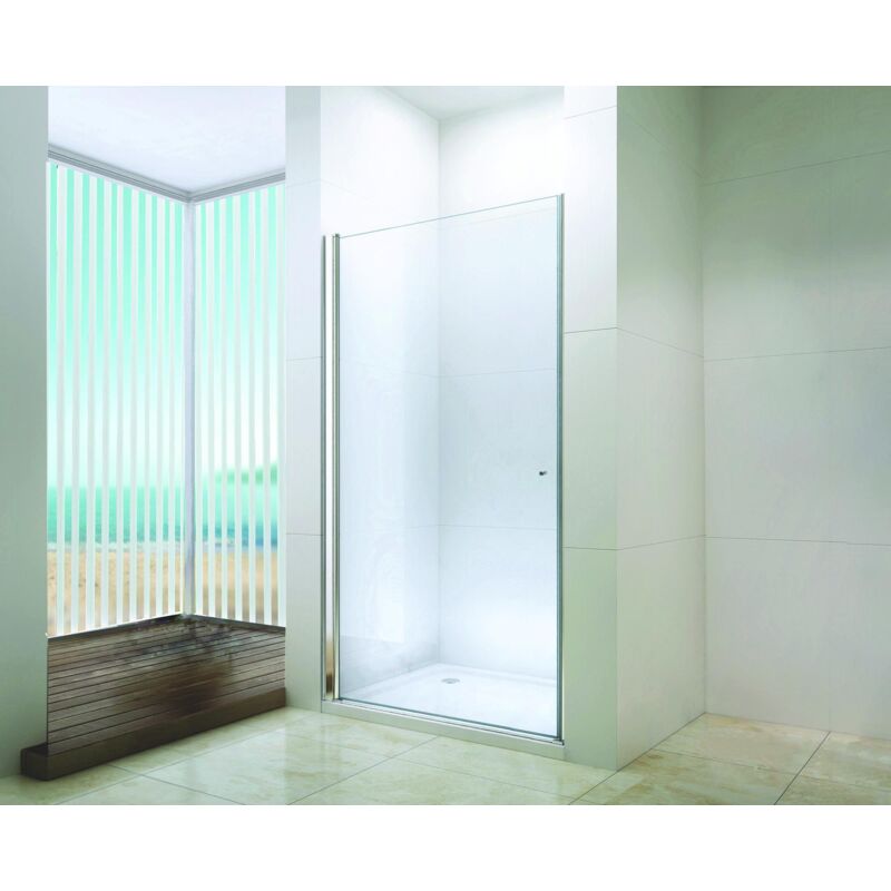 Façade frisco - Finition Chromé - Portes Pivotantes - Transparent - 90x194,5cm