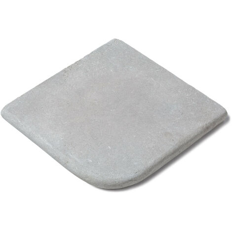 Angle Sortant pour margelles Pierre Naturelle Atlas - 33x33x3 cm - Bord rond - Gris