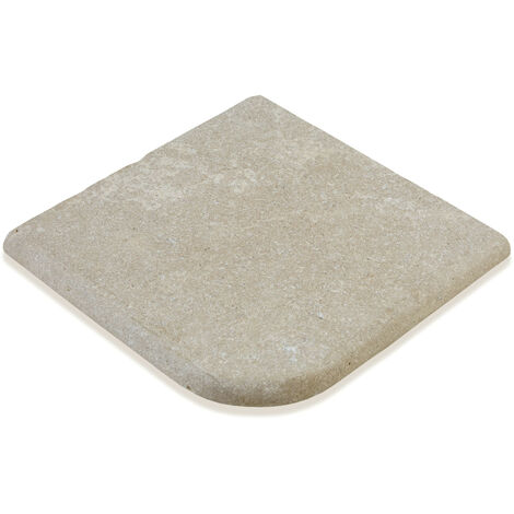 Angle Sortant pour margelles Pierre Naturelle Sinai - 30x30x3 cm - Bord rond - Beige