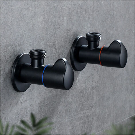 Angle Valve Black Copper Bath Filler Valves Toilet Hot And Cold Shut Off Water Valve Deck Mounted For Kitchen Bath Toilet