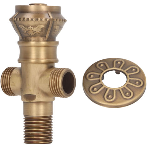 Angle Valve European Antique Style Cold Hot Water Faucet Turn Angle Water Stop Valve for Kitchen Bathroom