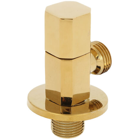 Angle Valve Robinet de Régulation Robinet à Angle Robinet D'eau Accessoire de Salle de Bain Robinet Accessoire Robinet d'Angle pour Toilette Douche Lavabo Mixeur Mural Installation Encastrée G1/2 Doré