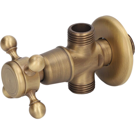 Angle Valve Vintage Style Brass High Hardness Good Sealing Cold Hot Faucet Water Stop Valve