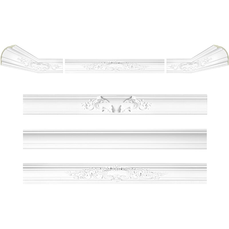 Angles à motifs et moulures stucco moulures de plafond composition gratuite en 2 tailles: normal - 125 x 120 mm, Moulure en stuc avec motif