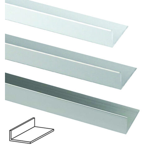 Angolare ad l  alluminio anod. argento 15x10 mm sp 1 mm barre 2 ml