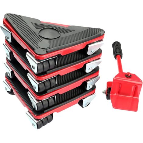 Angoli scorrevoli x4 - Capacità di carico 300 kg - Elevatore per trasporto mobili e set di ruote - Maniglia di sollevamento