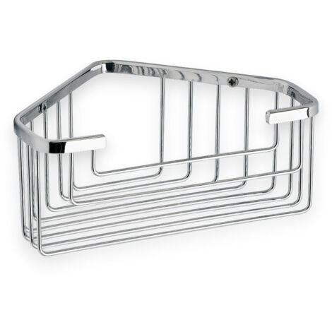 Angoliera doccia 20x15xH8,3 cm in acciaio cromata per bagno