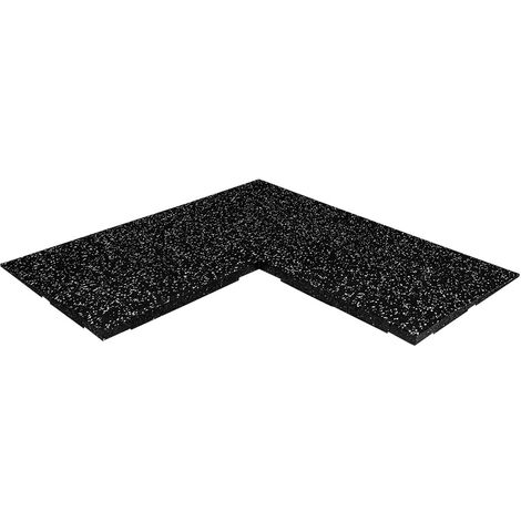 Angolo bordo gomma pavimento sportivo 'FIFTEEN' - 50x50 cm - 20 mm - Grigio chiaro / Nero