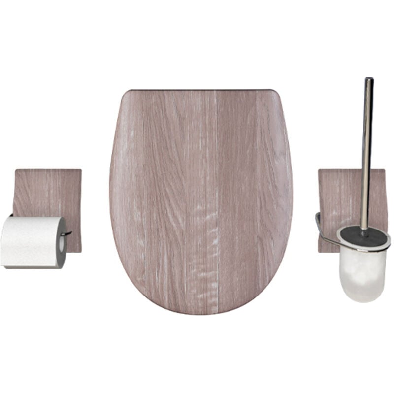 Olfa - Pack accessoires wc set 'Angora Wood' en descente manuelle
