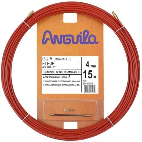 ANGUILA PASACABLES ACERO NYLON 4MM 15M ROJO ESTIARE 20400015