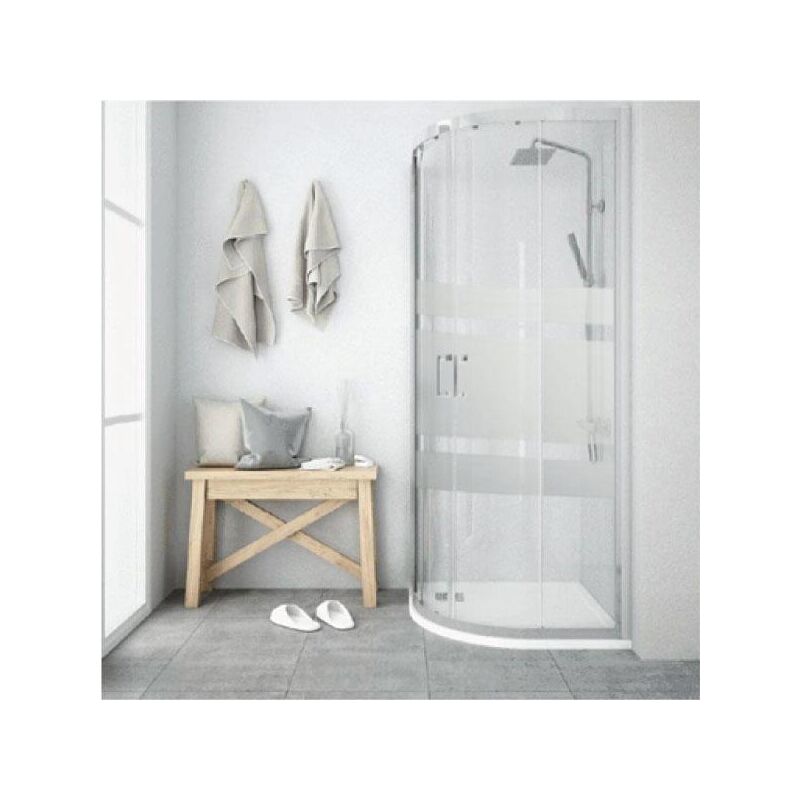 

Angular de ducha 2 Fijos + 2 Puertas Correderas Semicircular JORDAN DECORADO 90x90 radio 55cm