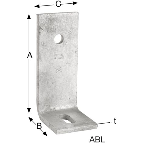 Ángulo de hormigón ABL 10014 G-B Pata-L.100x75mm S.8mm TZN SIMPSON STRONG TIE