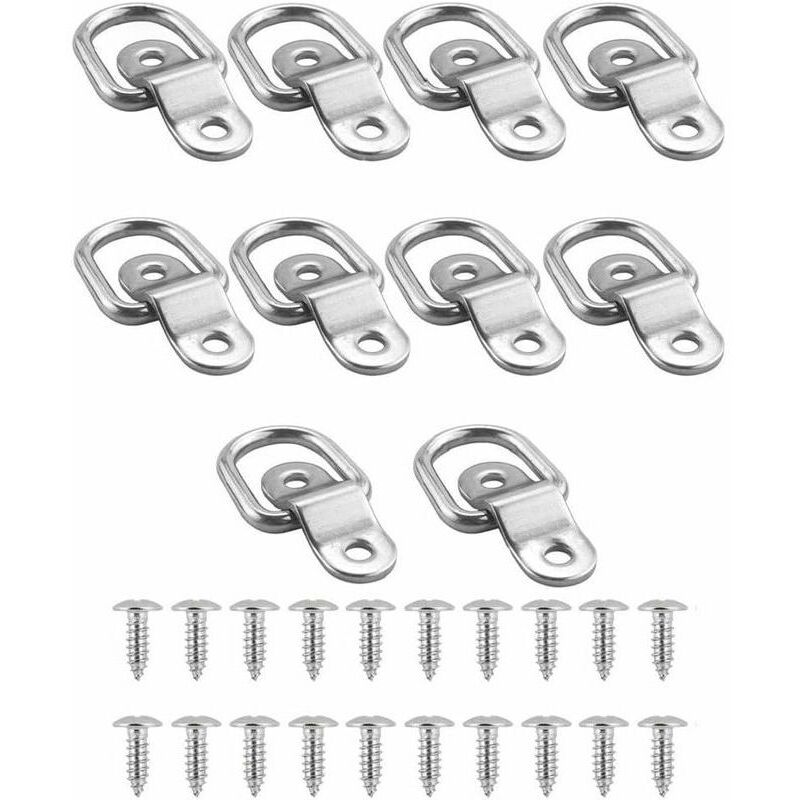 Image of D-Ringe für Anhänger mit Bodenbefestigung, Tragfähigkeit 580 kg – 10 Stück