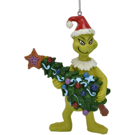 Anhänger mit grünem Haarmonster aus Kunstharz zur Weihnachts- und Baumdekoration