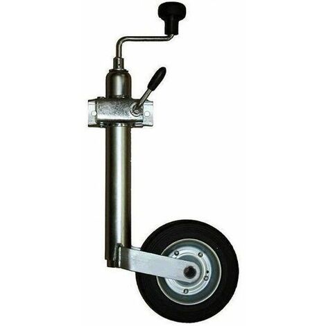 Anhänger Stützrad 48mm mit Klemmhalter 150kg Rad 200x46 Vollgummi Metallfelge