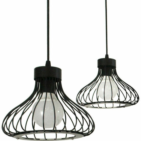 Anhänger und Kronleuchter Zubehör Vintage Metall Kronleuchter Antiker Kronleuchter Schwarzer Käfig Kronleuchter Deckenleuchte mit warmer Glühbirne