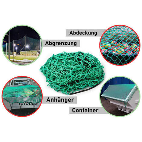 Anhängernetz 1,5 x 2,2 m – Aufhängungsnetz mit Gummispanner für optimale Ladungssicherung – Anhängernetz mit elastischer Kordel
