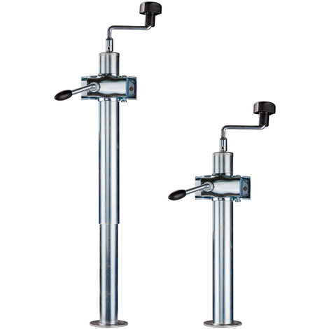 Anhängerstützen mit Kurbel und Klemmhalter 2er-Set
