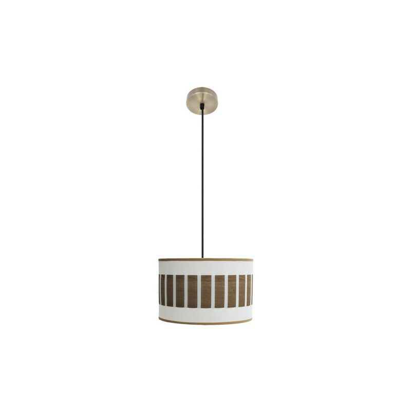 Anhänger ivanna 1xe27 Leder/weiß-dunkles Holz regx30x30 cm