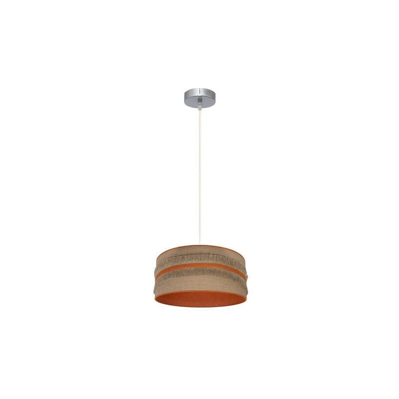 Fabrilamp - Pendelleuchte natalia 1xe27 nickel/silber-orange regx30x30 cm