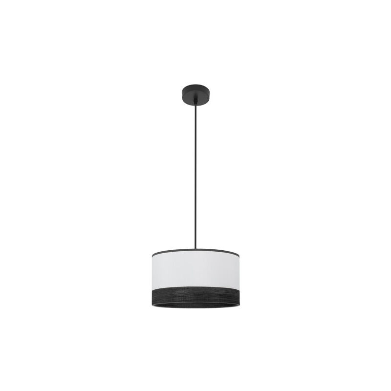 FABRILAMP Olga Anhänger 1xe27 Schwarz/weiß-schwarz-mad.black Regx30x30 Cm